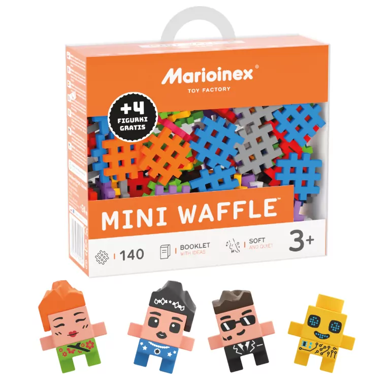 Mini Waffle Marioinex 140 elementów + 4 MEGA figurki TYLKO W TANTIS - tantis.pl