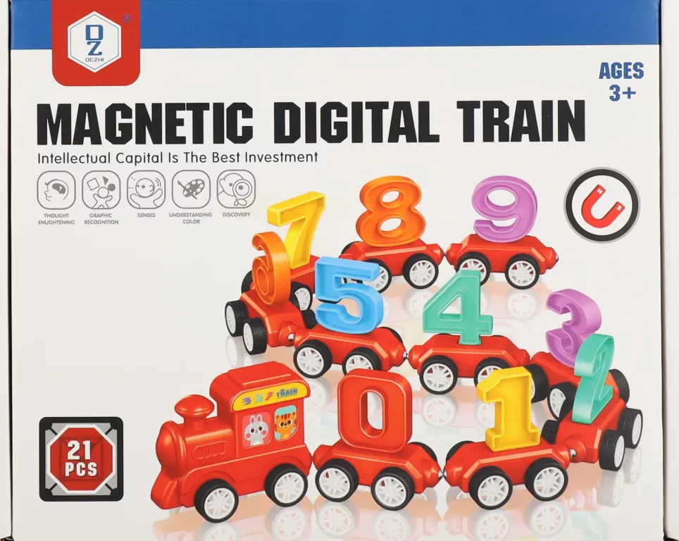 KOLEJKA MAGNET KOL CYFERKI 21EL 20X16X4 PUD - tantis.pl