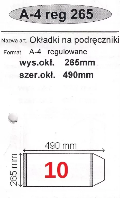 Okładka na podr A4 regulowana nr 10 - tantis.pl