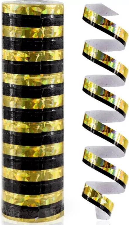 Serpentyna holograficzna złoto czarna 4m - tantis.pl