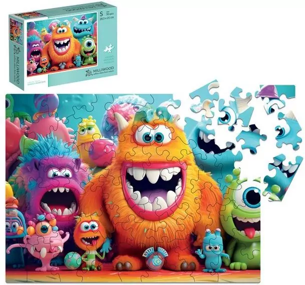 Puzzle drewniane 50 Milliwood Shaggy Monsters - tantis.pl