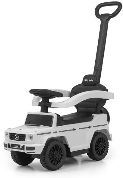 Pojazd z rączką jeździk Mercedes biały White Milly Mally - tantis.pl