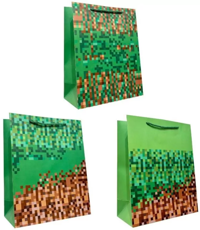 Torebka prezentowa M Minecraft szerokie dno mix - tantis.pl
