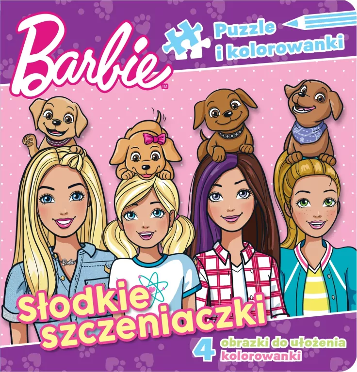 Słodkie szczeniaczki. Barbie. Puzzle i kolorowanki - tantis.pl