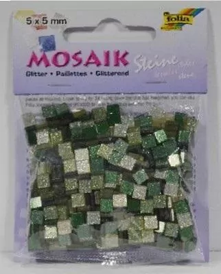 Mozaika kamyczki brokatowe 5x5mm zielony - tantis.pl