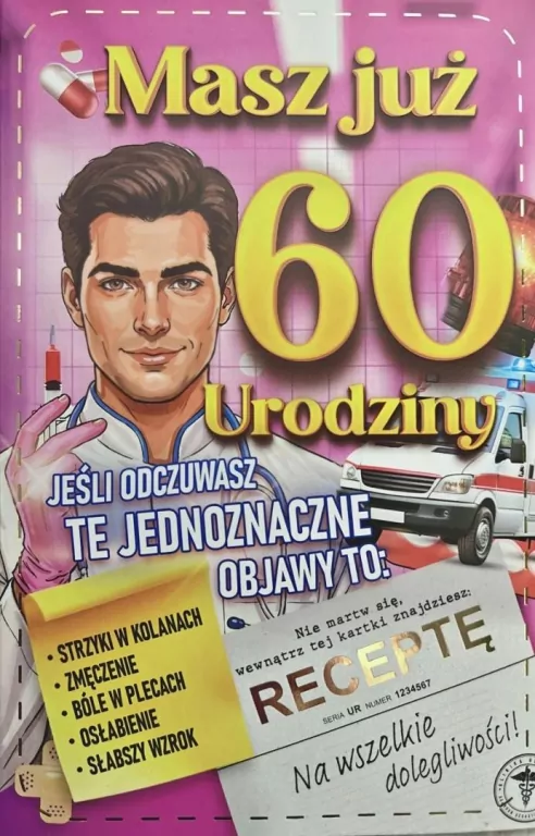 Karnet Urodziny 60 damskie - tantis.pl