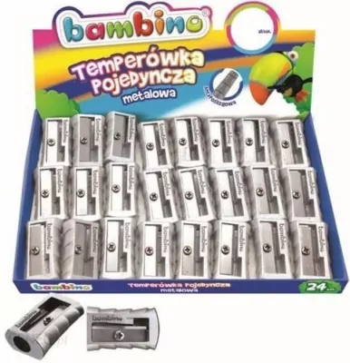 Temperówka pojedyncza aluminiowa Bambino displ