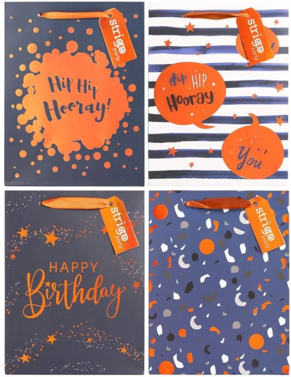 Torba prezentowa Party 18x23x10cm mix STRIGO - tantis.pl