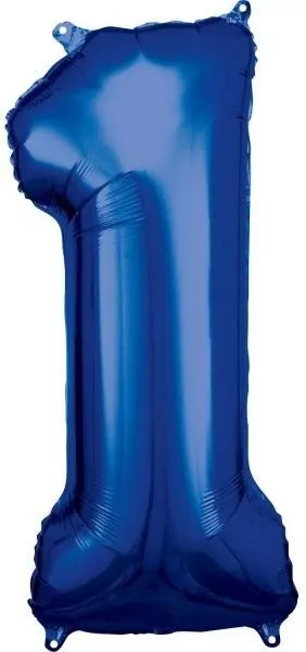 Balon foliowy cyfra 1 niebieska 38x86cm - tantis.pl
