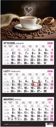 Kalendarz 2026 Trójdzielny Kawa