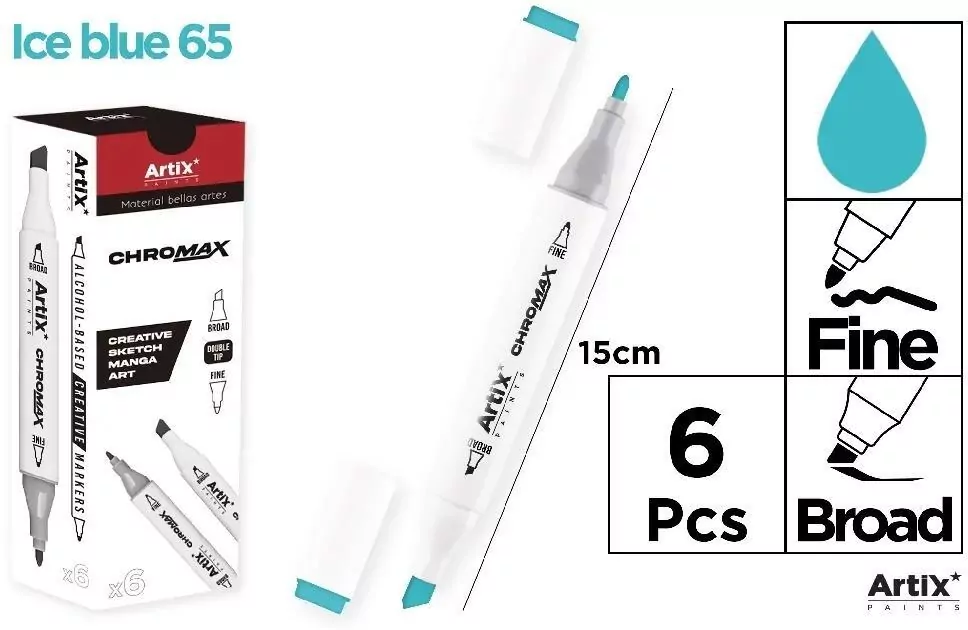 Marker Chromax z 2 końcówk. ice blue 65 - tantis.pl