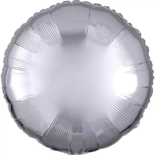 Balon foliowy metalik srebrny okrągły luzem 43cm - tantis.pl