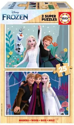 Puzzle drewniane 2x25 Kraina Lodu