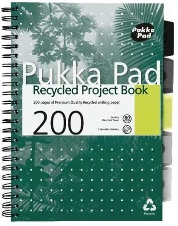 Kołozeszyt Pukka Pad A4 Project Book z recyklingu zielony - tantis.pl