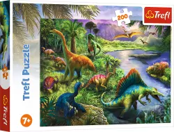 Drapieżne dinozaury. Puzzle 200 elementów