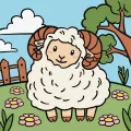 Malowanie po numerach - Baranek Kids 25x25cm - tantis.pl