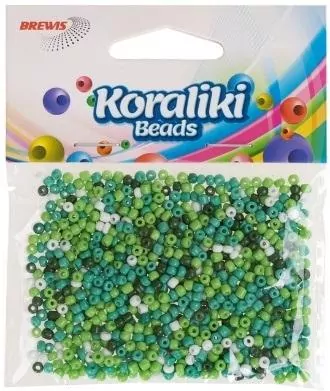 Koraliki akrylowe do nawlekania białe zielone 35mm - tantis.pl