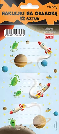 Naklejki na zeszyty - Rakieta (12szt) - tantis.pl