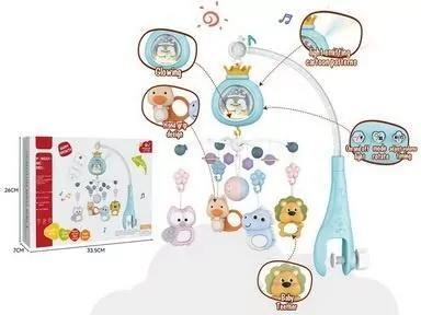 Karuzelka do łóżeczka Szara 33,5x7x26cm - tantis.pl