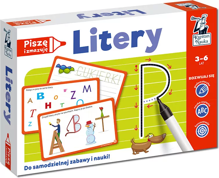 Litery. Piszę i zmazuję. Kapitan Nauka - tantis.pl