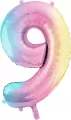 Balon foliowy cyfra 9 86cm pastel tęczowy - tantis.pl