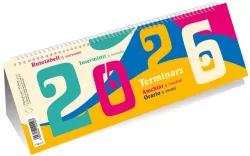 Kalendarz 2026 poziomy ze spiralką kolory