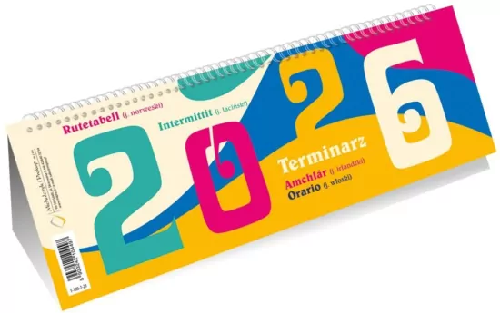 Kalendarz 2026 poziomy ze spiralką kolory