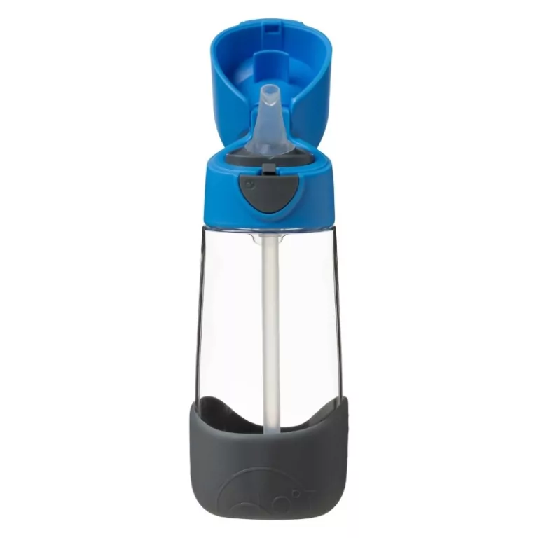 B.Box. Bidon tritanowy ze słomką. 450 ml. Blue Slate - tantis.pl