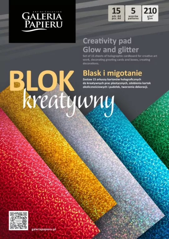 PAPIER KOLOROWY A4/15K HOLOG BLYSK 210G GAL PAP - tantis.pl