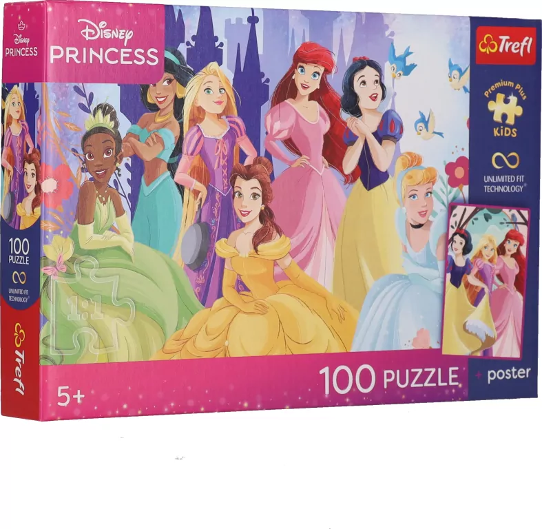 Puzzle 100 Disney Księżniczki + plakat TREFL - tantis.pl