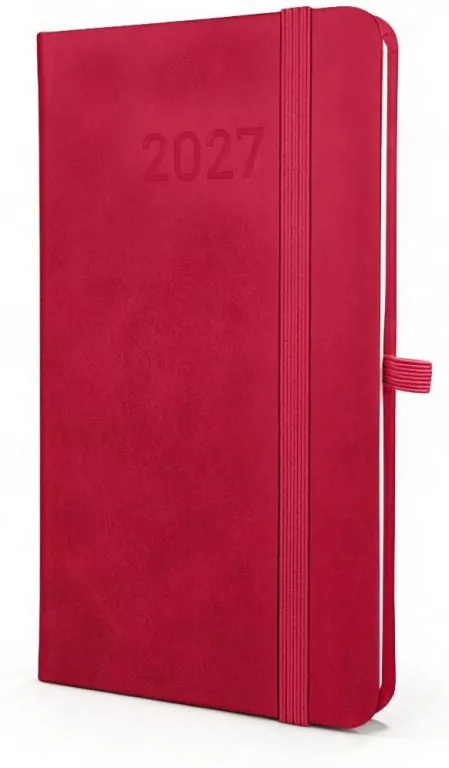 Kalendarz 2027 B6 Slim Tygodniowy Bordowy - tantis.pl