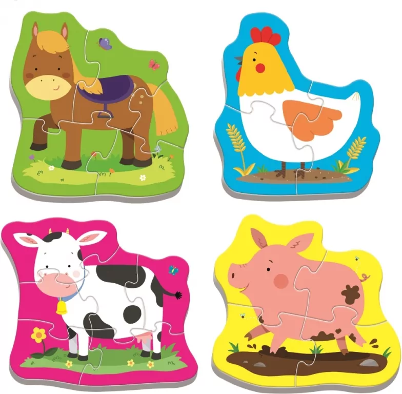 Zwierzęta na wsi. Puzzle Baby 4w1 - tantis.pl