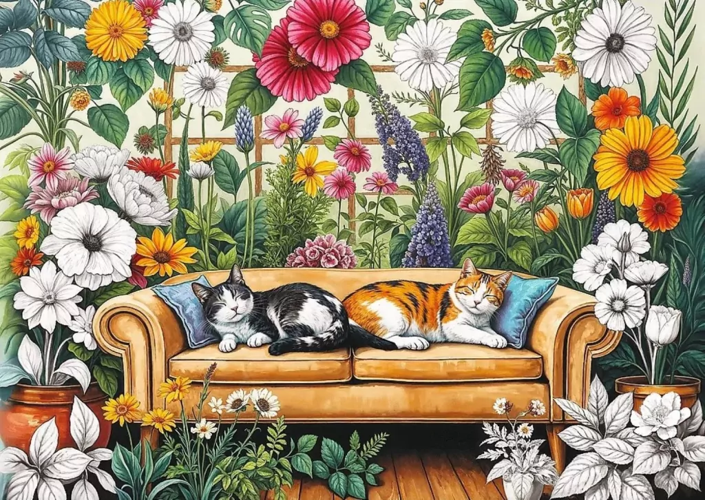 Puzzle 500 Kocia oranżeria TREFL - tantis.pl