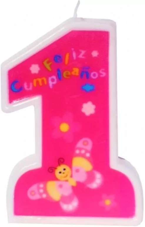 Świeczka urodzinowa 1. Różowa 11cm - tantis.pl