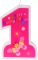 Świeczka urodzinowa 1. Różowa 11cm - tantis.pl