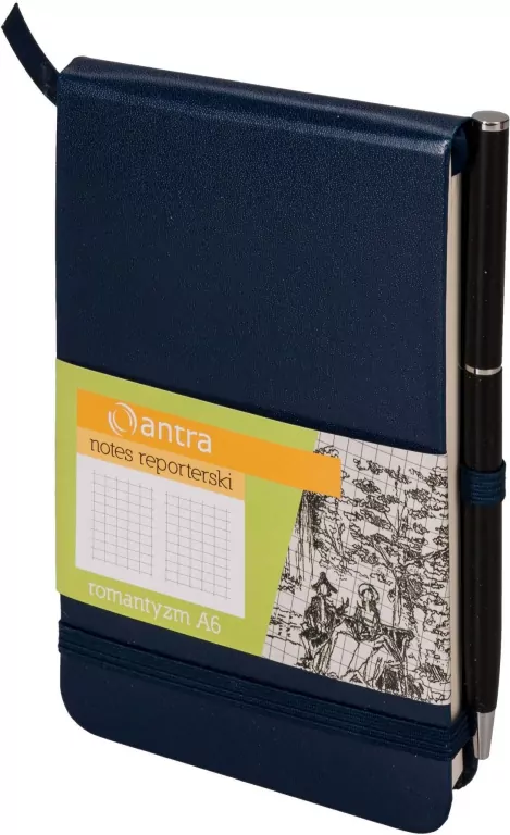 Notes Reporterski A6 Kratka Romantyzm Granat ANTRA - tantis.pl