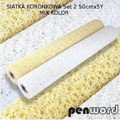 Siatka koronkowa 50cmx457cm. Mix - tantis.pl