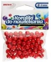 Koraliki do nawlekania czerwone+ sznurek 8mm 16g - tantis.pl