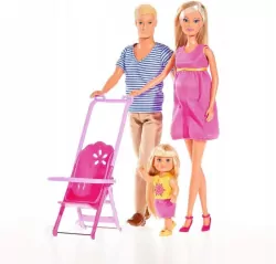 Lalka Steffi w ciąży z rodziną Kevin, bobas, Evi