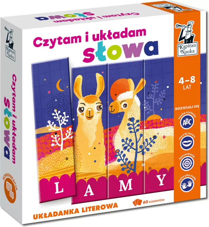 Czytam i układam słowa. Układanka literowa. Kapitan Nauka - tantis.pl