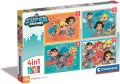 Clementoni. Puzzle 4w1. Super Kolor DC Superfriends - tantis.pl