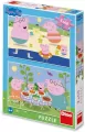 Puzzle 2x48 Świnka Peppa na wakacjach - tantis.pl