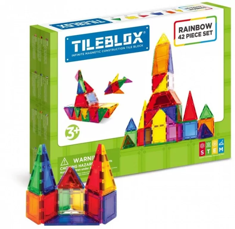 Tileblox zestaw tęczowy, 42 elementy - tantis.pl