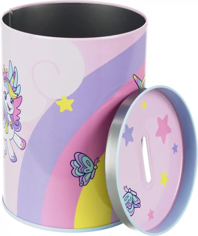 Skarbonka metalowa okrągła Unicorn - tantis.pl