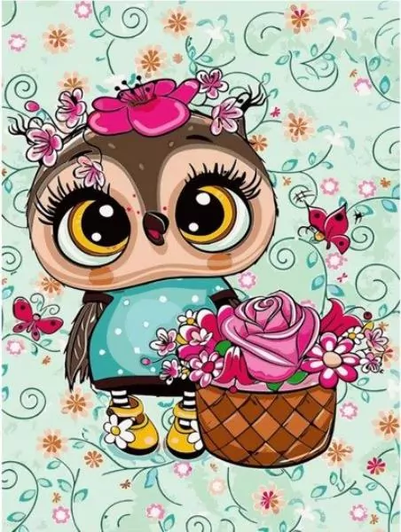 Malowanie po numerach. Sowa 20x30cm - tantis.pl