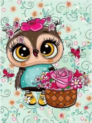 Malowanie po numerach. Sowa 20x30cm