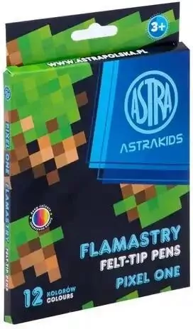 Flamastry okrągłe Pixel One 12 kolorów ASTRA - tantis.pl