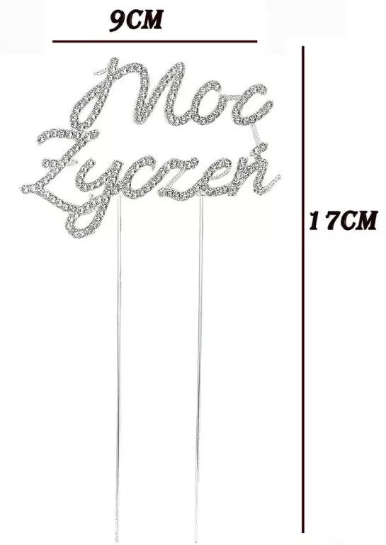 TOPPER NA TORT MOC ZYCZEN SRE CYRKONIE NER PBH - tantis.pl