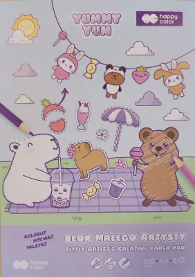 Blok małego artysty A4 8 ark Yummy Yum Kapibara
