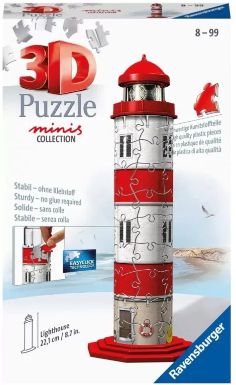 Ravensburger. Puzzle 54, 3D. Latarnia morska - tantis.pl